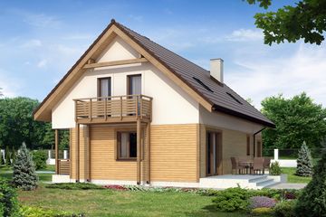  Projekt domu Wiśnia dr-ST (BSA1654) - projekt domu parterowego z poddaszem - Zdjęcie 2