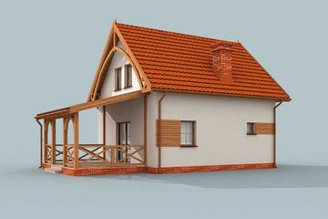  Projekt domu letniskowego Orlean 3 dom letniskowy z poddaszem (SLN1712) - projekt domu letniskowego parterowego z poddaszem - Zdjęcie 2