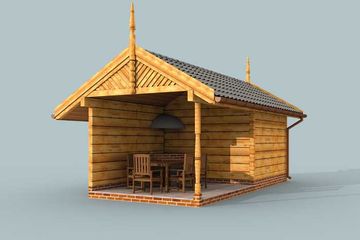  Projekt budynku gospodarczego G52 budynek gospodarczy z bali drewnianych bez bramy (SLN1715) - projekt budynku parterowego - Zdjęcie 2