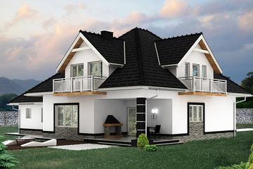  Projekt domu HG-I6 (KRM1062) - projekt domu parterowego z poddaszem - Zdjęcie 2