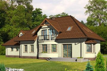  Projekt domu HG-I11 (KRM1064) - projekt domu parterowego z poddaszem - Zdjęcie 2