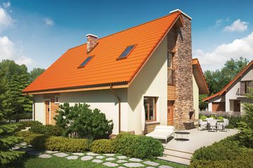 Projekt domu Basia G1 - parterowy z poddaszem dom o powierzchni 94,23 m², dach dwuspadowy - ujęcie 2