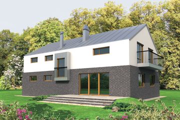  Projekt domu Klotka G2 (WRC1567) - projekt domu parterowego z poddaszem - Zdjęcie 2