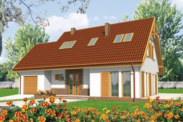  Projekt domu Kopciuszek G1 (WRC1571) - projekt domu parterowego z poddaszem - Zdjęcie 2