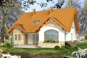  Projekt domu Harfa I (WRH1166) - projekt domu parterowego z poddaszem - Zdjęcie 2