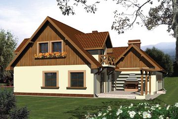  Projekt domu Karolina II G1 (WRC1600) - projekt domu parterowego z poddaszem - Zdjęcie 2