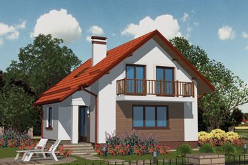  Projekt domu APS 001 (LUA1000) - projekt domu parterowego z poddaszem - Zdjęcie 2