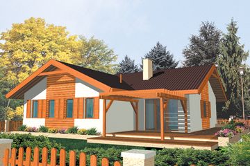  Projekt domu Grażka (z wiatą) (WRC1607) - projekt domu parterowego - Zdjęcie 2