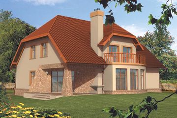  Projekt domu Grażyna (+ garaż) (WRC1608) - projekt domu parterowego z poddaszem - Zdjęcie 2