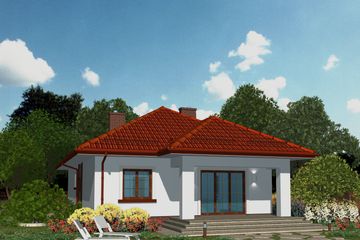 Projekt domu APS 189 - parterowy dom o powierzchni 111,30 m², dach kopertowy - ujęcie 2
