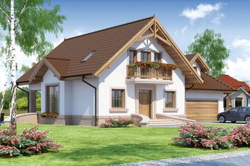  Projekt domu Diuk 2 (WRW1159) - projekt domu parterowego z poddaszem - Zdjęcie 2