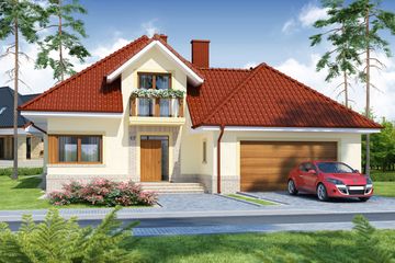 Projekt domu Flawia 2 (WRW1160) - projekt domu parterowego z poddaszem - Zdjęcie 2