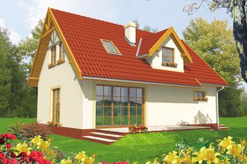  Projekt domu Dobromiła G1 (WRC1357) - projekt domu parterowego z poddaszem - Zdjęcie 2