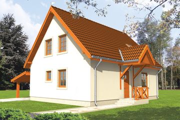  Projekt domu Martynka (z wiatą) (WRC1026) - projekt domu parterowego z poddaszem - Zdjęcie 2