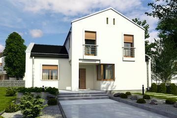 Projekt domu Kasjopea bez garażu [B] - z pełnym piętrem dom o powierzchni 127,60 m², dach dwuspadowy - ujęcie 2