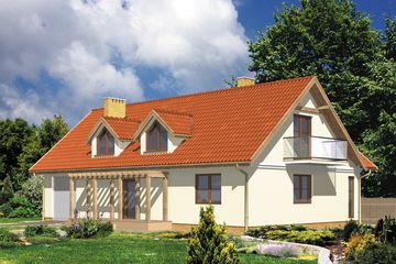  Projekt domu WB-3947 (KRA1146) - projekt domu parterowego z poddaszem - Zdjęcie 2