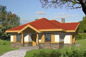  Projekt domu Granit bez garażu (WRN1002) - projekt domu parterowego - Zdjęcie 2