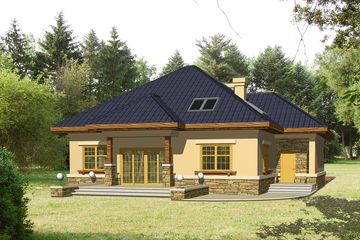  Projekt domu Albatros z garażem 2-st. [A] (WRF1030) - projekt domu parterowego z poddaszem - Zdjęcie 2