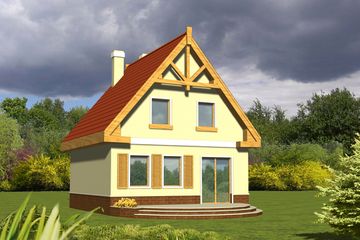  Projekt domu Alicja bez garażu [B] (WRF1031) - projekt domu parterowego z poddaszem - Zdjęcie 2