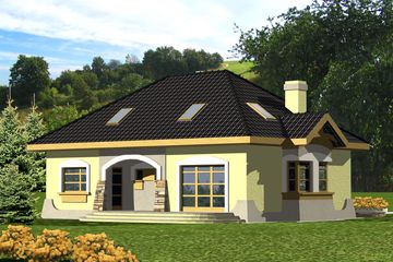  Projekt domu Amelia II bez garażu [B] (WRF1034) - projekt domu parterowego z poddaszem - Zdjęcie 2