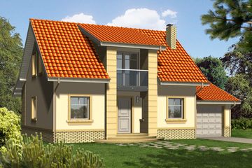  Projekt domu Epizod z garażem 1 stanowiskowym (WRN1142) - projekt domu parterowego z poddaszem - Zdjęcie 1
