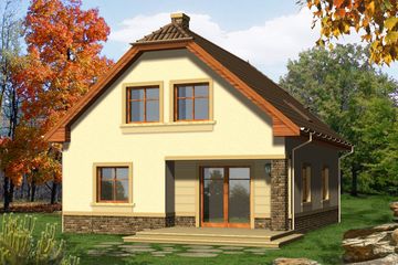  Projekt domu Opera z garażem jednostanowiskowym (WRN1145) - projekt domu parterowego z poddaszem - Zdjęcie 2