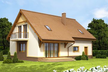  Projekt domu Marcepan (WOF1000) - projekt domu parterowego z poddaszem - Zdjęcie 2