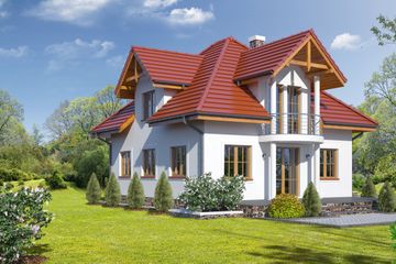  Projekt domu Borków mały 3 (KRP1421) - projekt domu parterowego z poddaszem - Zdjęcie 2