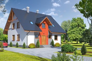 Projekt domu Czaplowo - parterowy z poddaszem dom o powierzchni 135,29 m², dach dwuspadowy - ujęcie 2