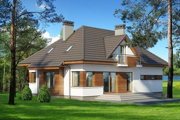  Projekt domu Reksio 2G+ (BSB1080) - projekt domu parterowego z poddaszem - Zdjęcie 2