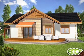  Projekt domu Skowronek II bez garażu [B] (WRF1469) - projekt domu parterowego - Zdjęcie 2