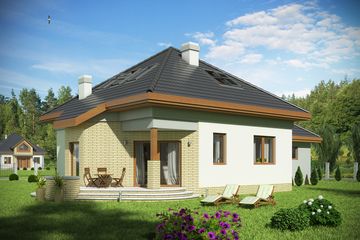  Projekt domu Szpak trend z garażem 2-st. [A] (WRF1474) - projekt domu parterowego z poddaszem - Zdjęcie 2