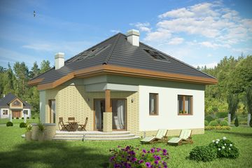  Projekt domu Szpak trend bez garażu [B] (WRF1475) - projekt domu parterowego z poddaszem - Zdjęcie 2