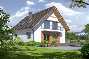  Projekt domu Jaworze 3 (KRP1489) - projekt domu parterowego z poddaszem - Zdjęcie 2