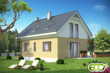 Projekt domu Eco 2 bez garażu [B] (WRF1451) - projekt domu parterowego z poddaszem - Zdjęcie 2