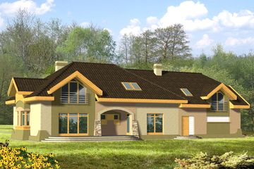  Projekt domu Amelia IV z garażem 2-st. [A] (WRF1036) - projekt domu parterowego z poddaszem - Zdjęcie 2