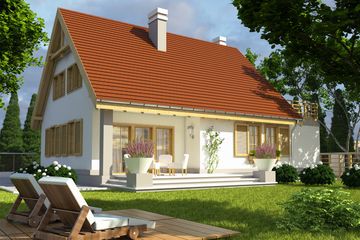  Projekt domu Bażant z garażem 1-st. [A] (WRF1042) - projekt domu parterowego z poddaszem - Zdjęcie 2