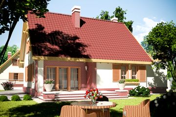  Projekt domu Bażant II z garażem 1-st. [A] (WRF1043) - projekt domu parterowego z poddaszem - Zdjęcie 2