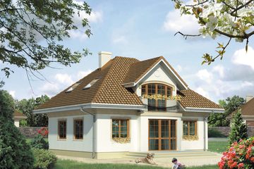  Projekt domu Szafran 2 (BSA1329) - projekt domu parterowego z poddaszem - Zdjęcie 2