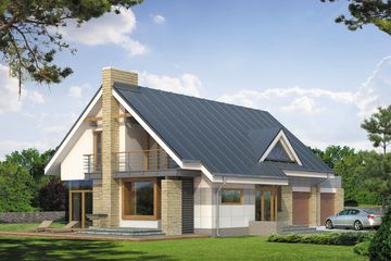  Projekt domu Amber 2 (BSA1331) - projekt domu parterowego z poddaszem - Zdjęcie 2