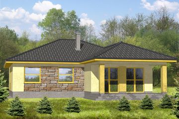  Projekt domu Aleksandra bez garażu [B] (WRF1274) - projekt domu parterowego - Zdjęcie 2