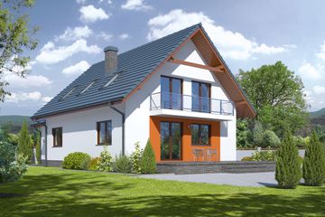  Projekt domu Jaworze 5 (KRP1490) - projekt domu parterowego z poddaszem - Zdjęcie 2