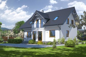  Projekt domu Miechów e5 (KRP1497) - projekt domu parterowego z poddaszem - Zdjęcie 2