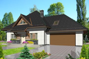  Projekt domu HG-I18C (KRM1074) - projekt domu parterowego z poddaszem - Zdjęcie 2