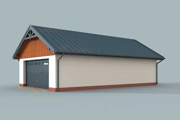  Projekt garażu G272 garaż dwustanowiskowy z pomieszczeniem gospodarczym (SLN1348) - projekt garażu parterowego - Zdjęcie 2