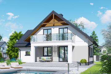  Projekt domu APS 195 (LUA1245) - projekt domu parterowego z poddaszem - Zdjęcie 2