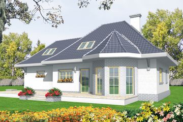  Projekt domu Dora G2 (WRC1387) - projekt domu parterowego z poddaszem - Zdjęcie 2