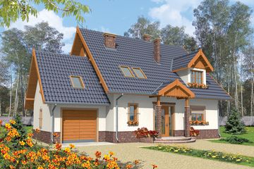  Projekt domu Eulalia G1 (WRC1395) - projekt domu parterowego z poddaszem - Zdjęcie 2
