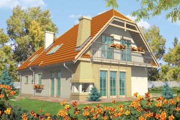  Projekt domu Śnieżynka III G2 (WRC1207) - projekt domu parterowego z poddaszem - Zdjęcie 2