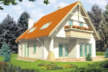  Projekt domu Śnieżynka IV G1 (WRC1208) - projekt domu parterowego z poddaszem - Zdjęcie 2